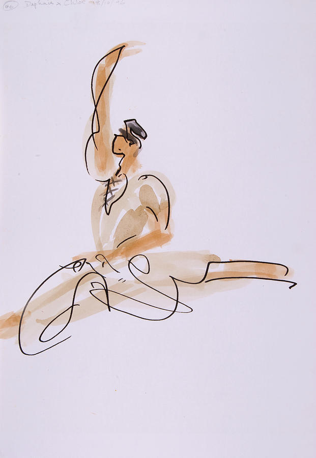 Daphnis leaps for joy Drawing by Peregrine Roskilly