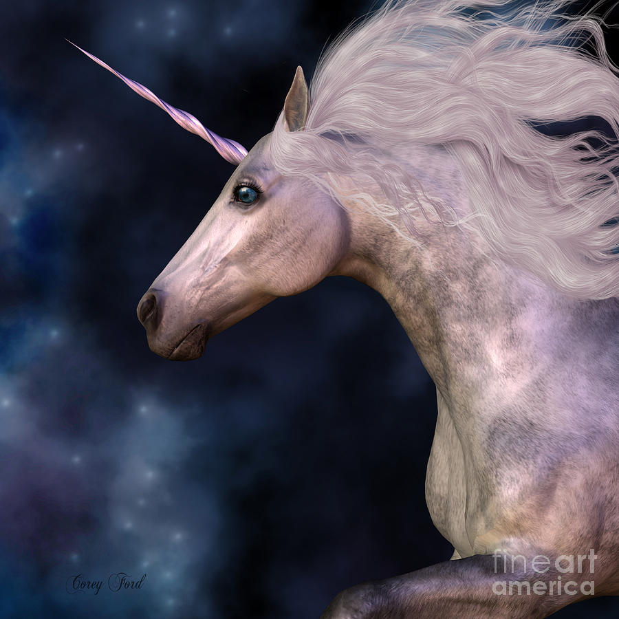 Unicorn Painting - Dapple Grey Unicorn by Corey Ford