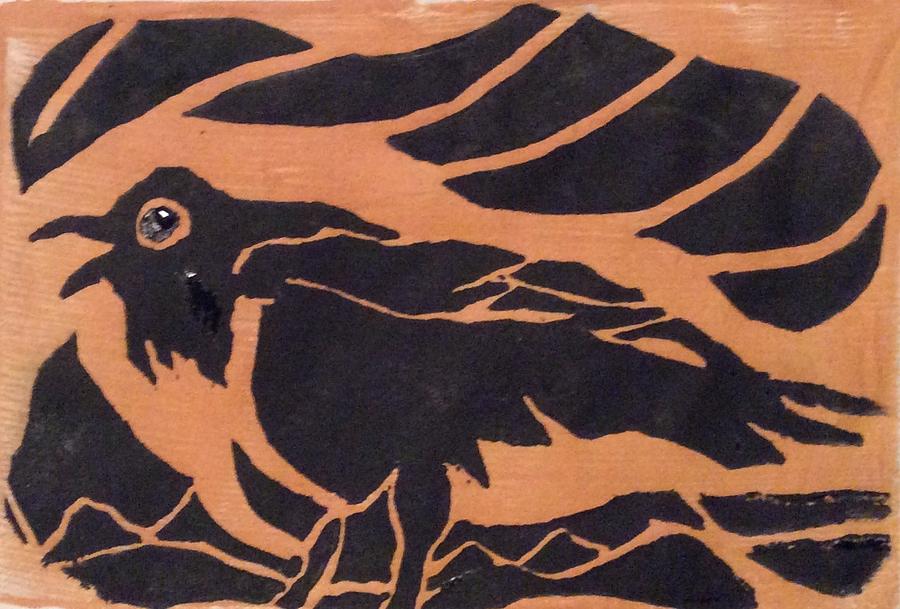 Darcys Crow  Painting by Erika Jean Chamberlin