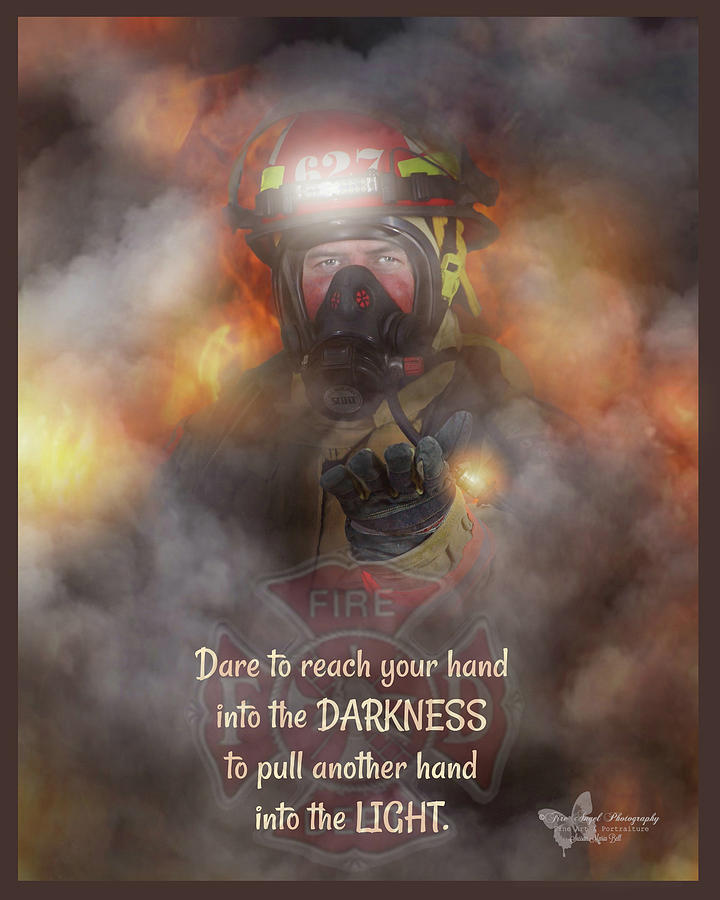 Firefighter Photograph - Dare to Reach by Sussan Bell Firefighter Photograph - Dare to Reach by Sussan Bell