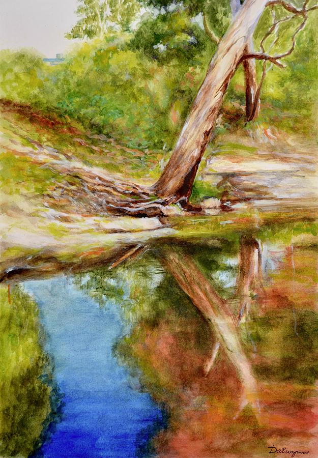 Darebin Creek Gum Tree Painting by Dai Wynn
