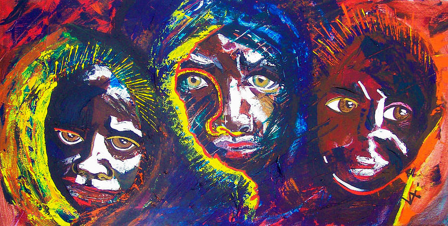Darfur Painting - Darfur - Eyes of the Future by Valerie Wolf Darfur Painting - Darfur - Eyes of the Future by Valerie Wolf