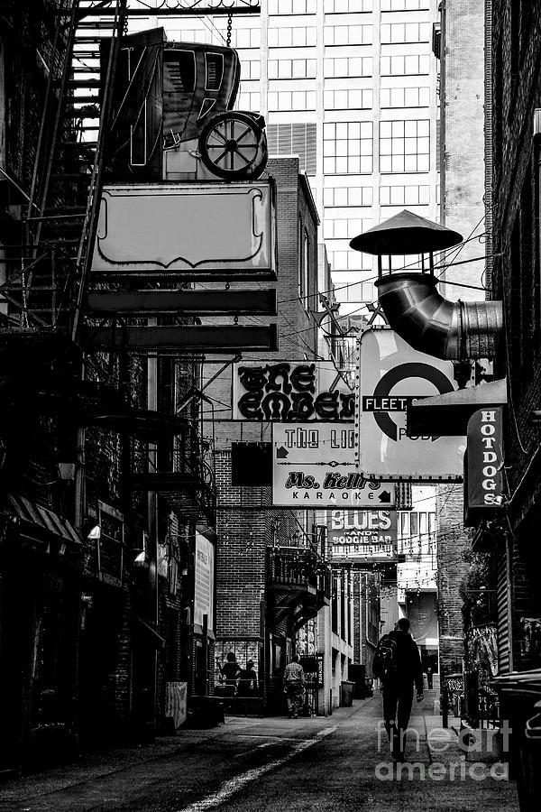 Dark Alley Black and White Photograph by Marina McLain