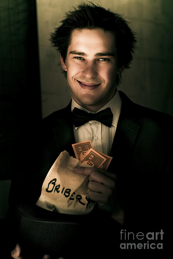 Dark And Shady Man With Money Bribe Photograph by Jorgo Photography