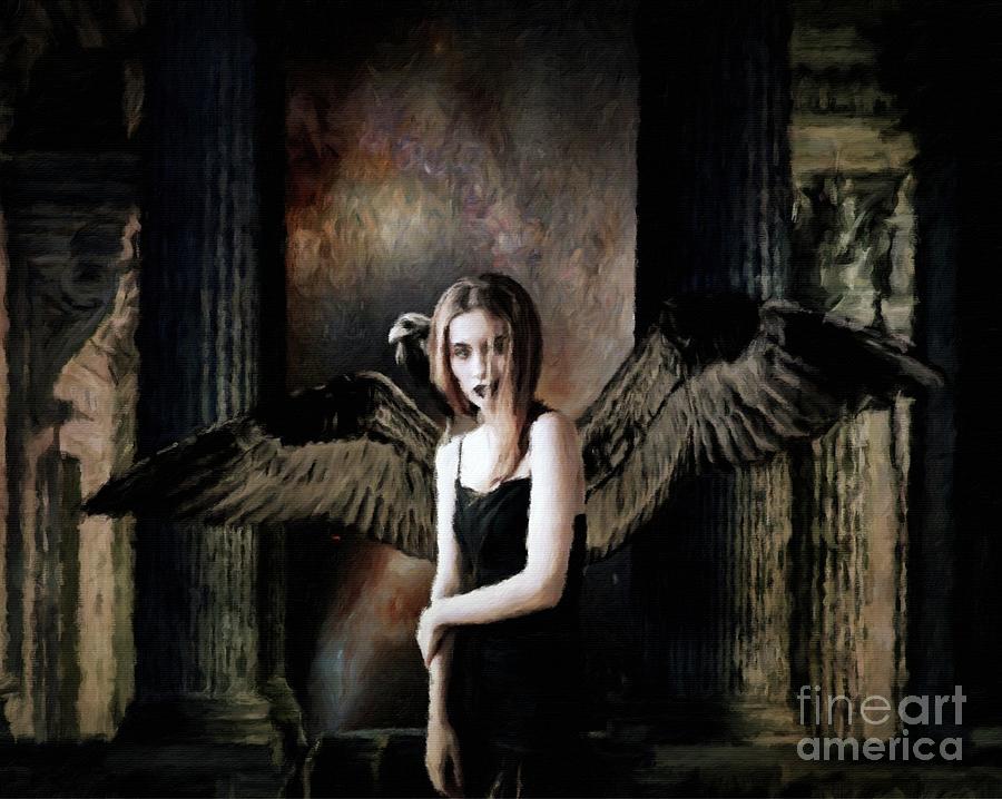 Paranormal Painting - Dark Angel by Sarah Kirk by Esoterica Art Agency