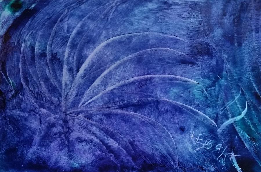 Dark Blue Abstract Painting by Lorraine Bradford