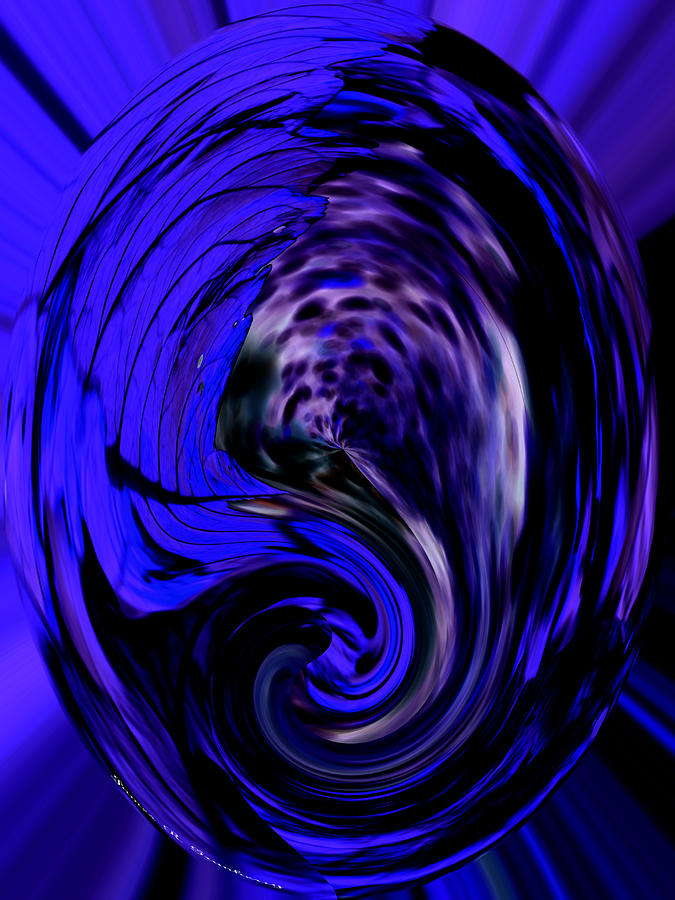 Dark Blue Egg Digital Art by James Granberry
