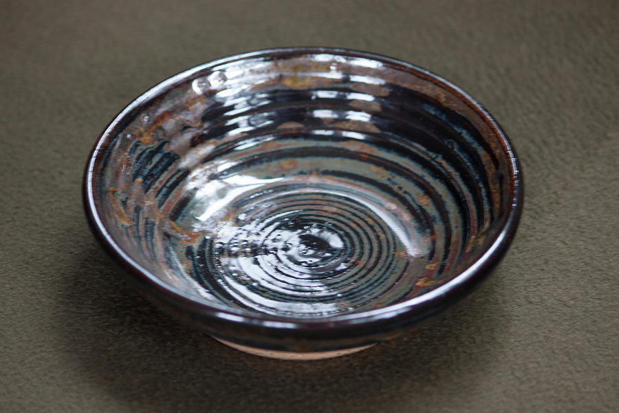 Dark Brown and Red Ceramic Bowl Ceramic Art by Suzanne Gaff