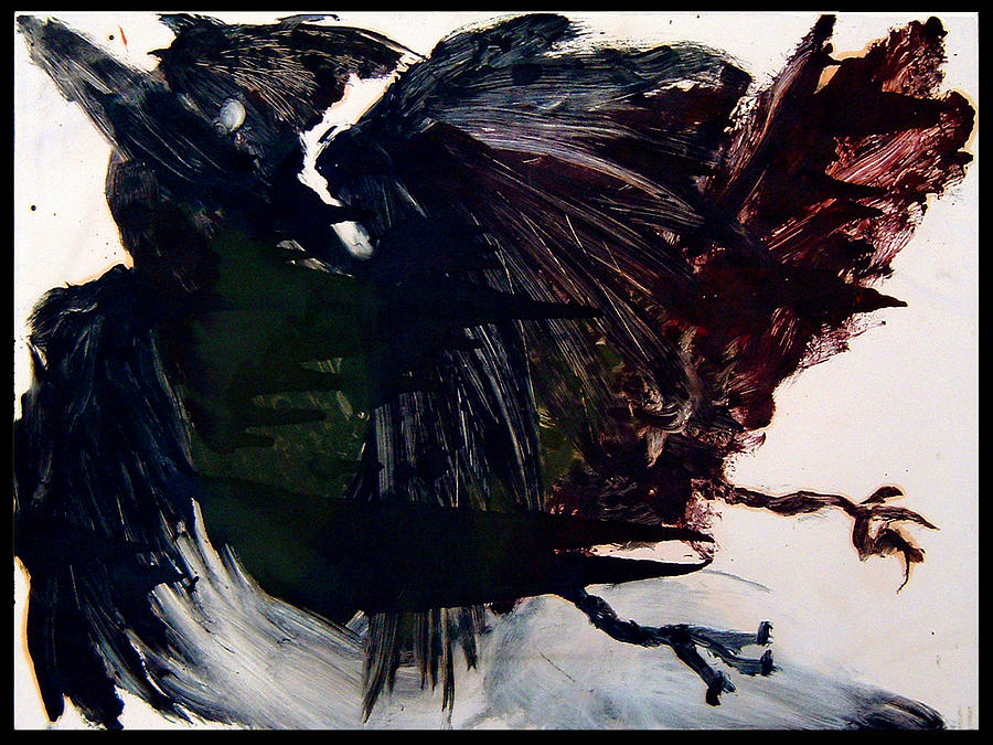 Dark Cardinal Painting by Diana Ludwig