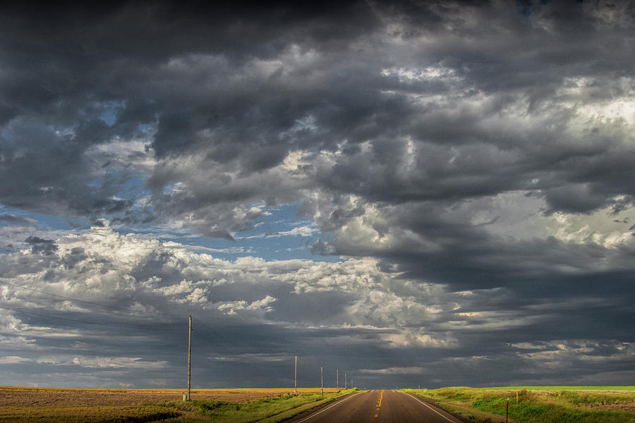 Dark Clouds over Highway 2 in Montana Photograph by Randall Nyhof