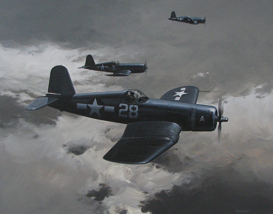 Airplane Painting - Dark Edge by Curtis Chapline