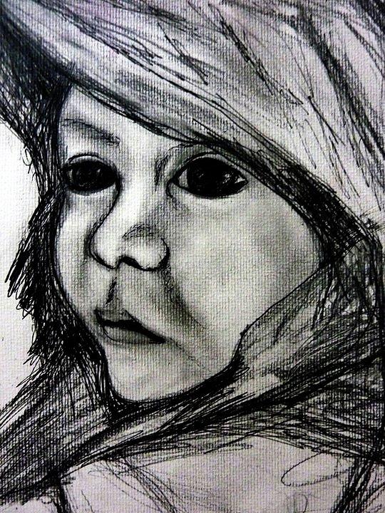 Dark eyes Drawing by Wanvisa Klawklean