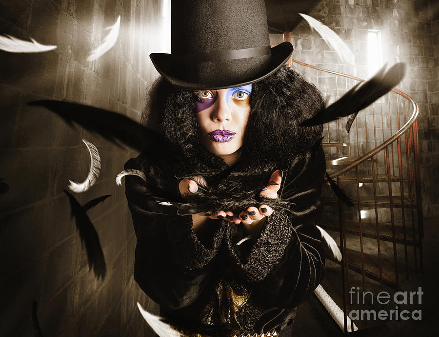 Dark fashion girl making magic and mystery wish Digital Art by Jorgo Photography