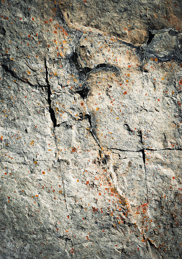 Dark Fissures On Limestone Rock Photograph by Jozef Jankola