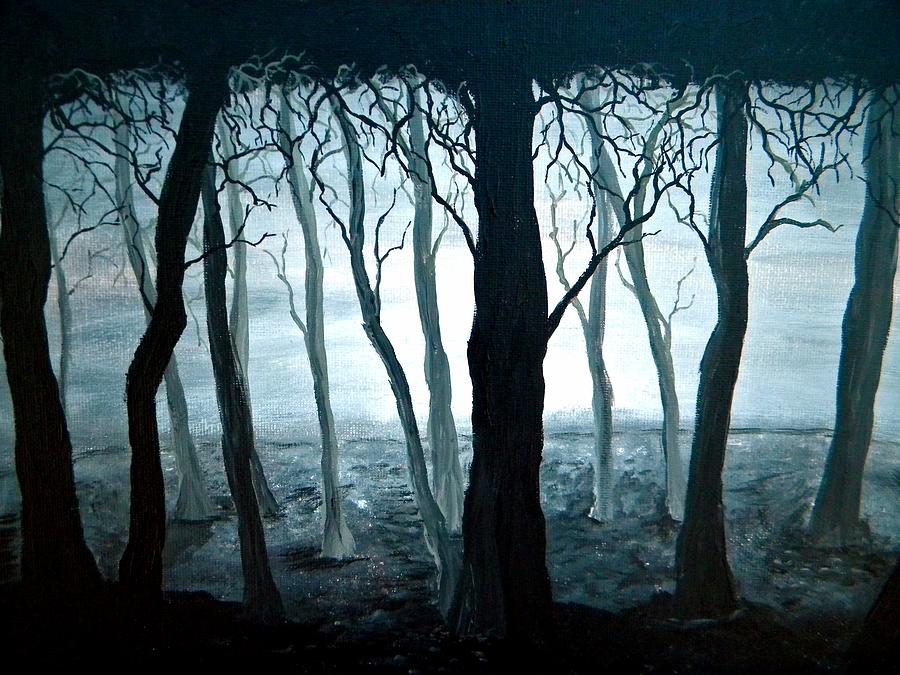 Landscape Painting - Dark Forest by Sabrina Zbasnik