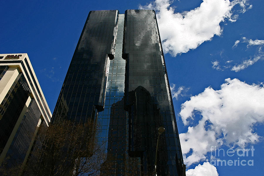 Black Photograph - Dark Glossy Building by Beebe Barksdale-Bruner Black Photograph - Dark Glossy Building by Beebe Barksdale-Bruner