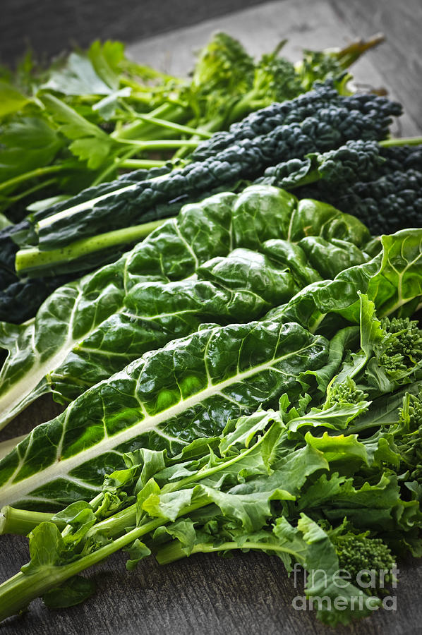 Vegetable Photograph - Dark green leafy vegetables by Elena Elisseeva
