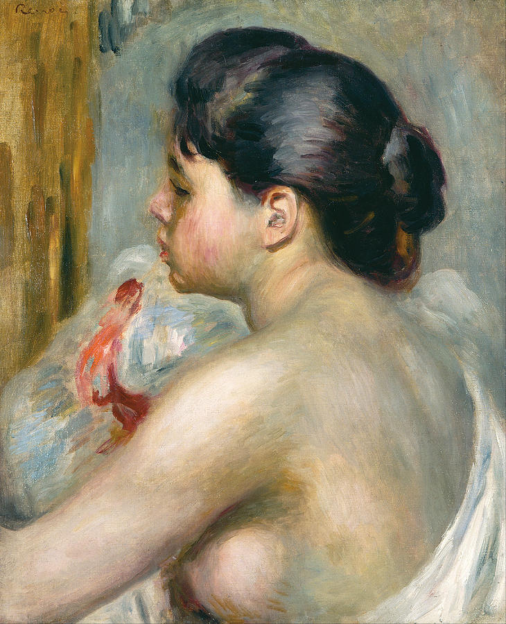 Dark-Haired Woman Painting by Pierre Auguste Renoir