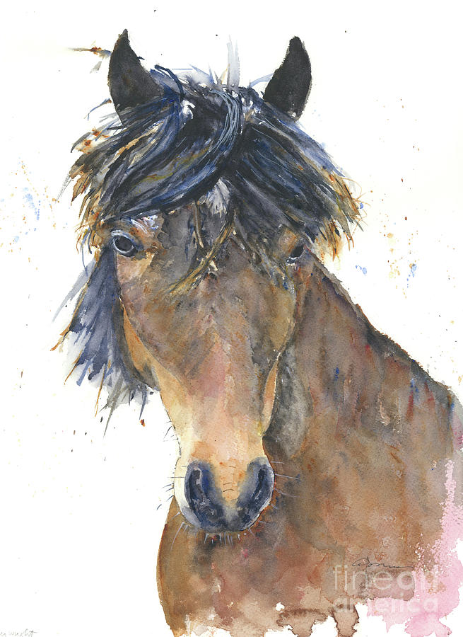 Dark Horse Painting by Claudia Hafner
