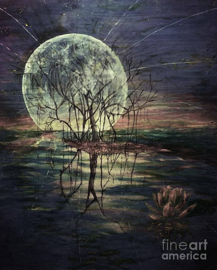 Dark moon rise Digital Art by Michael African Visions