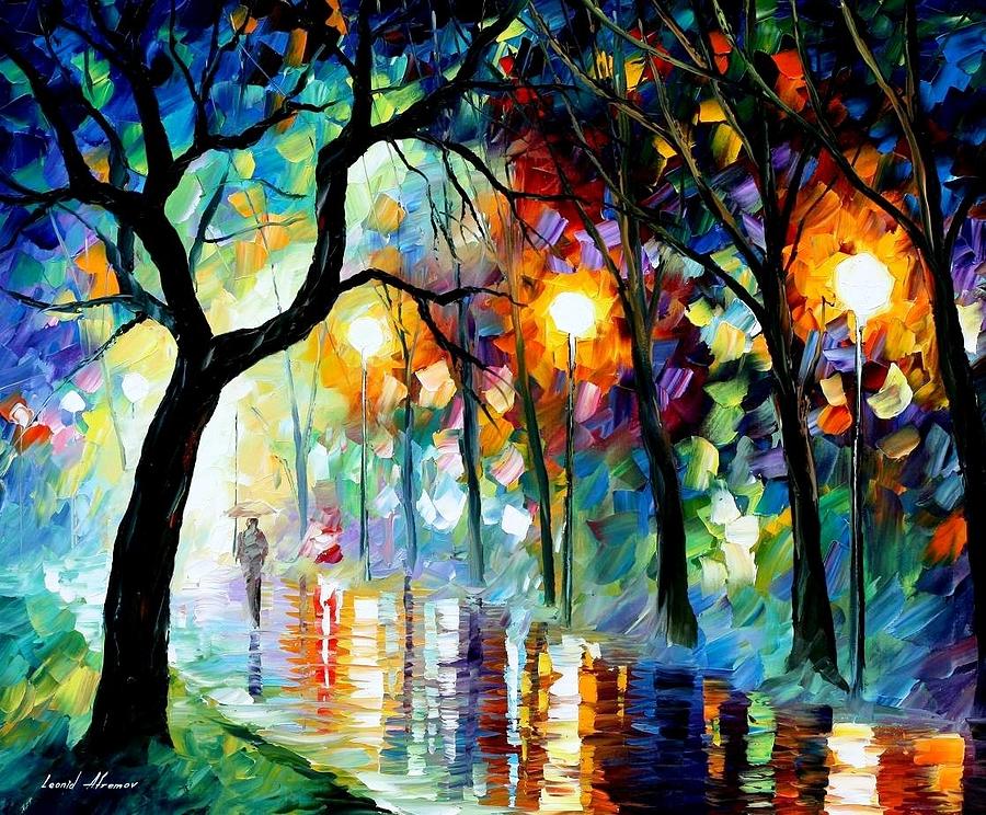 Dark Night - PALETTE KNIFE Oil Painting On Canvas By Leonid Afremov ...