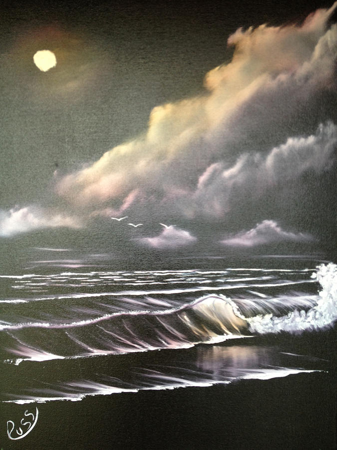 Dark Night Painting by Russell Collins