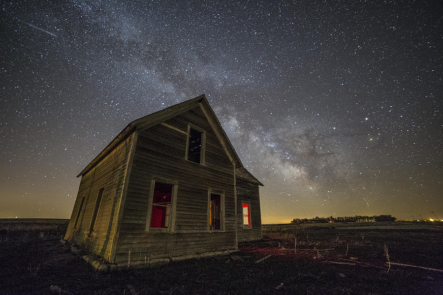 Dark Place with meteor  Photograph by Aaron J Groen