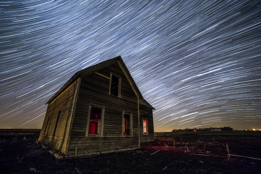 Dark Place with Star Trails Photograph by Aaron J Groen