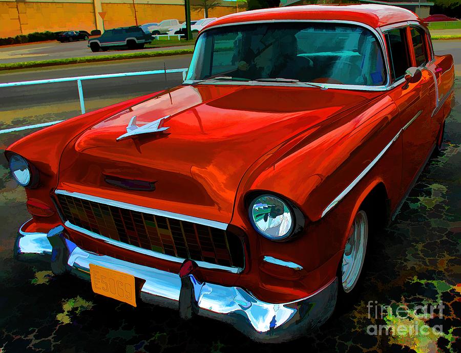 Dark Red 55 Chevy Photograph by Diana Mary Sharpton