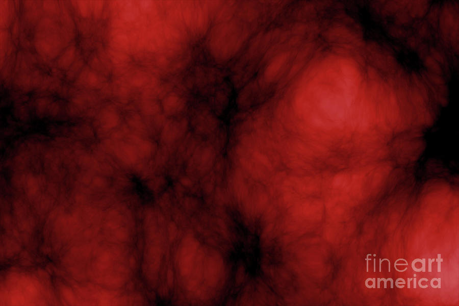 Dark red glowing cloud Digital Art by Michal Boubin