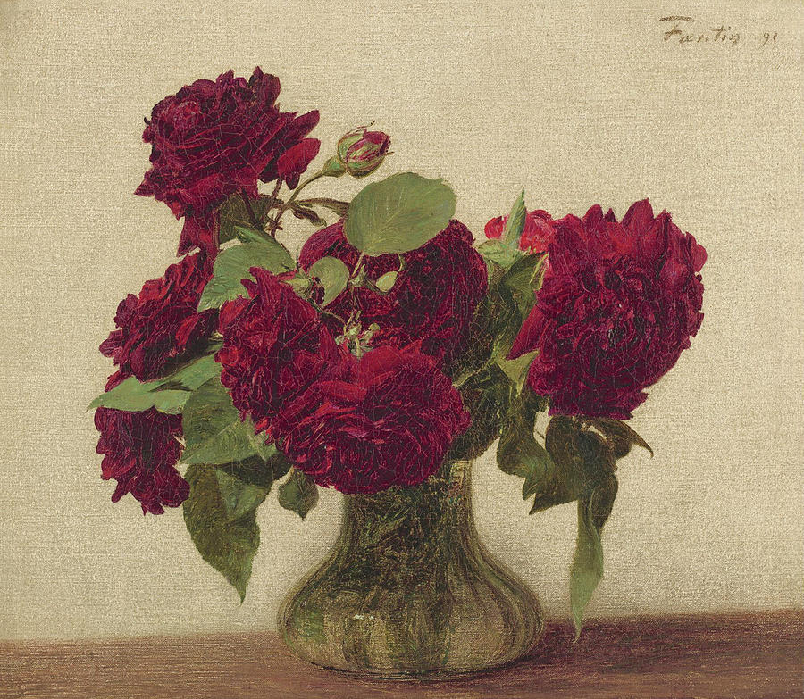 Dark Roses Painting by Henri Fantin-Latour