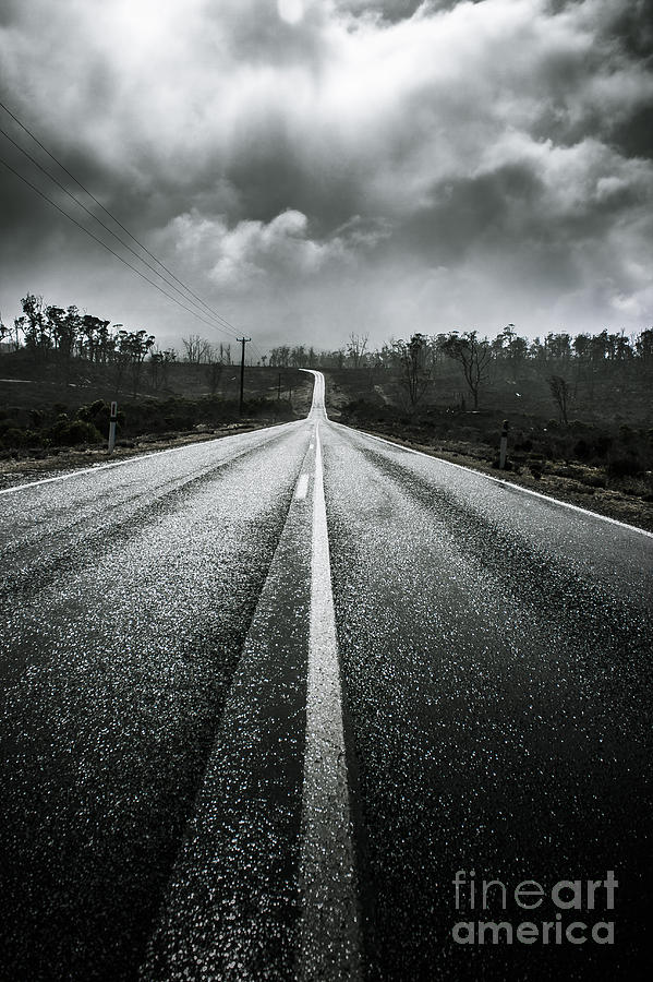 Dark stormy road to Cradle Mountain in Tasmania Photograph by Jorgo Photography