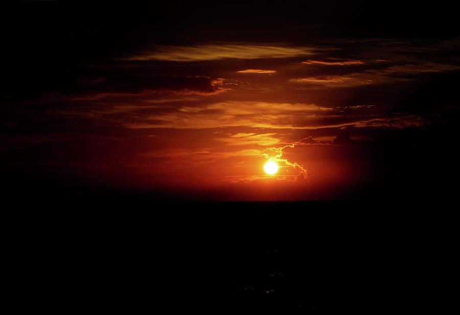Caribbean Dark Sunset Photograph by Chris Bavelles