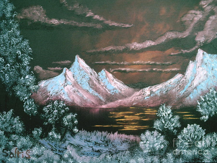 Dark Sunset Painting by Jim Saltis