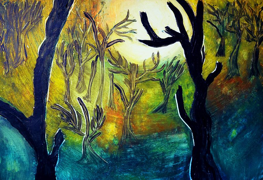 Dark trees Painting by Valerie Dauce - Fine Art America