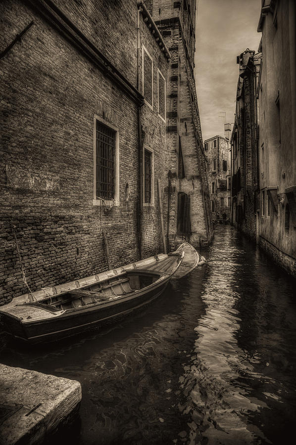 Dark Venice Canal Photograph