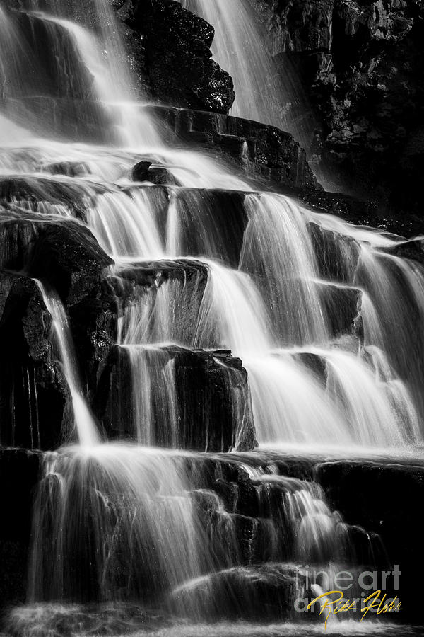 Dark Waterfall in Monochrome  Photograph by Rikk Flohr