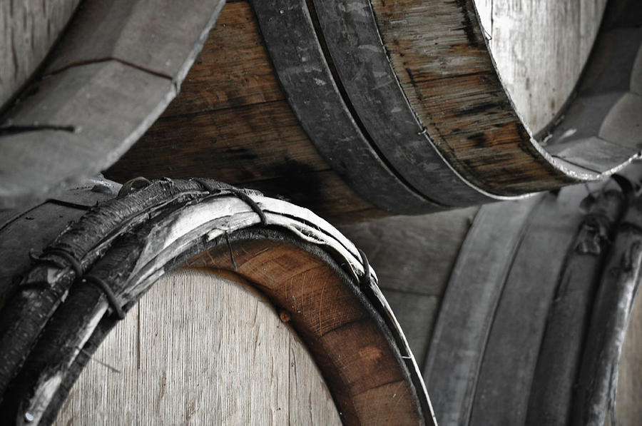 Beer Photograph - Dark Wine Barrels to store vintage wine by Brandon Bourdages