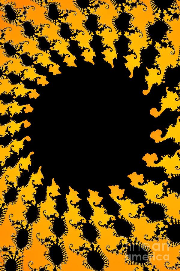 Dark Yellow Fractal Digital Art by Henrik Lehnerer