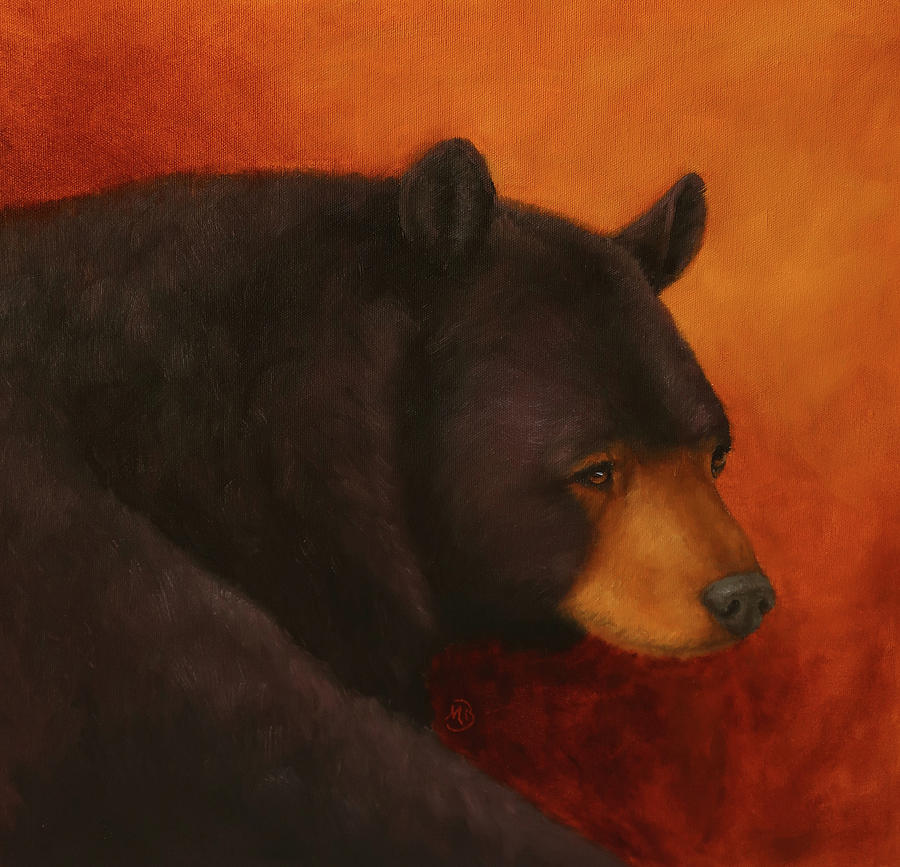 Darkly Dreaming Bear Painting by Monica Burnette