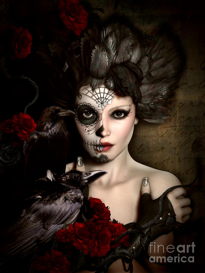 Raven Digital Art - Darkside Sugar Doll by Shanina Conway