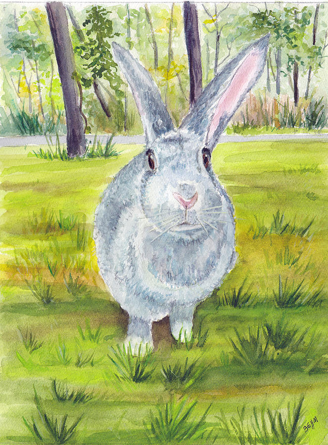 Darla the Bunny Painting by Clara Sue Beym