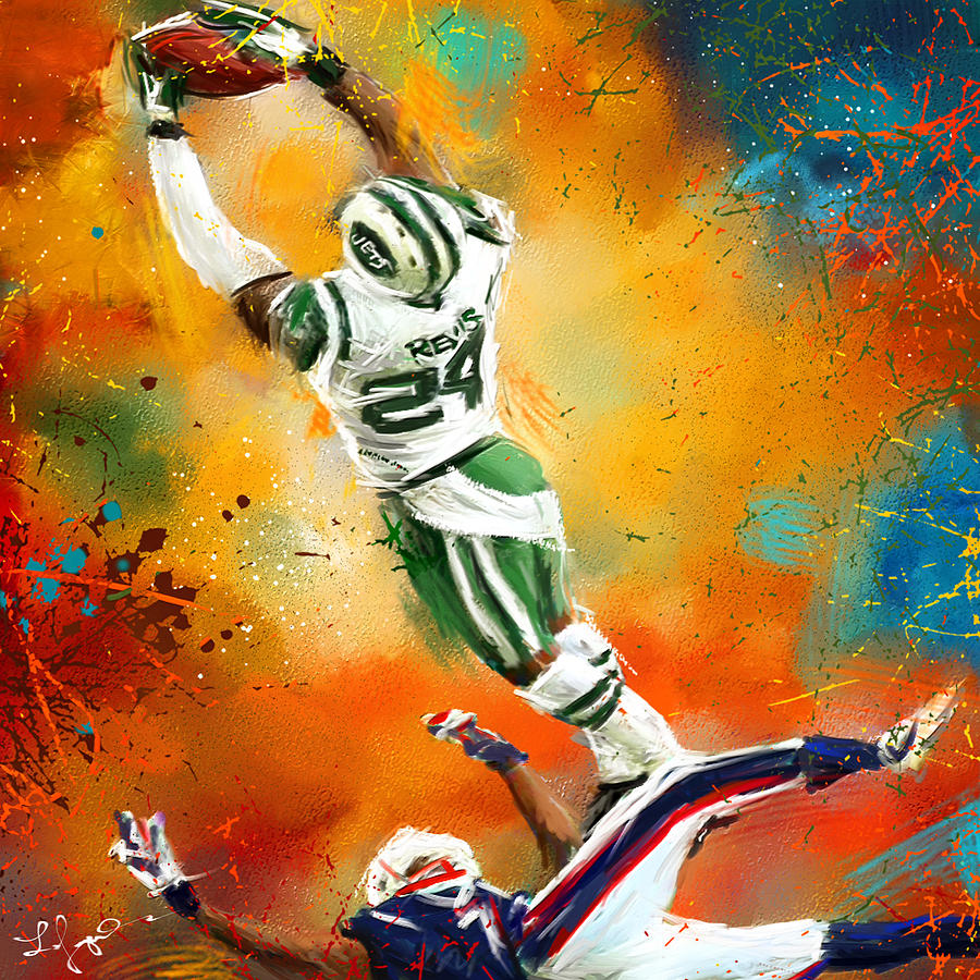 Darrelle Revis Action Shot Painting