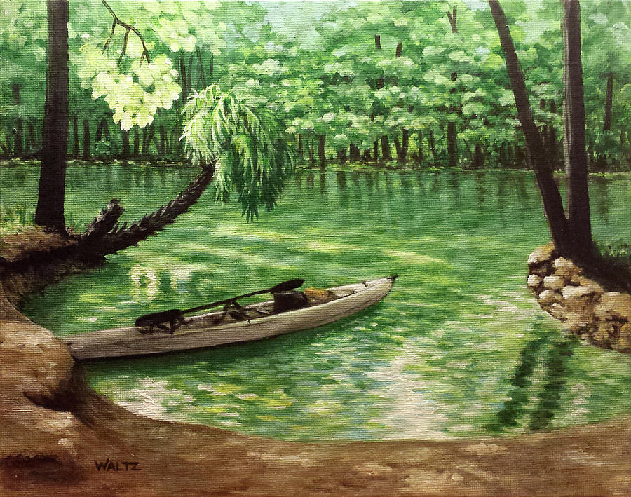 Kayak Florida Painting - Darryls Kayak by Beth Waltz