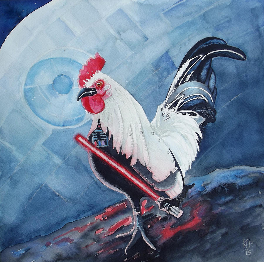Darth Chicken Painting by Kirsten Beitler