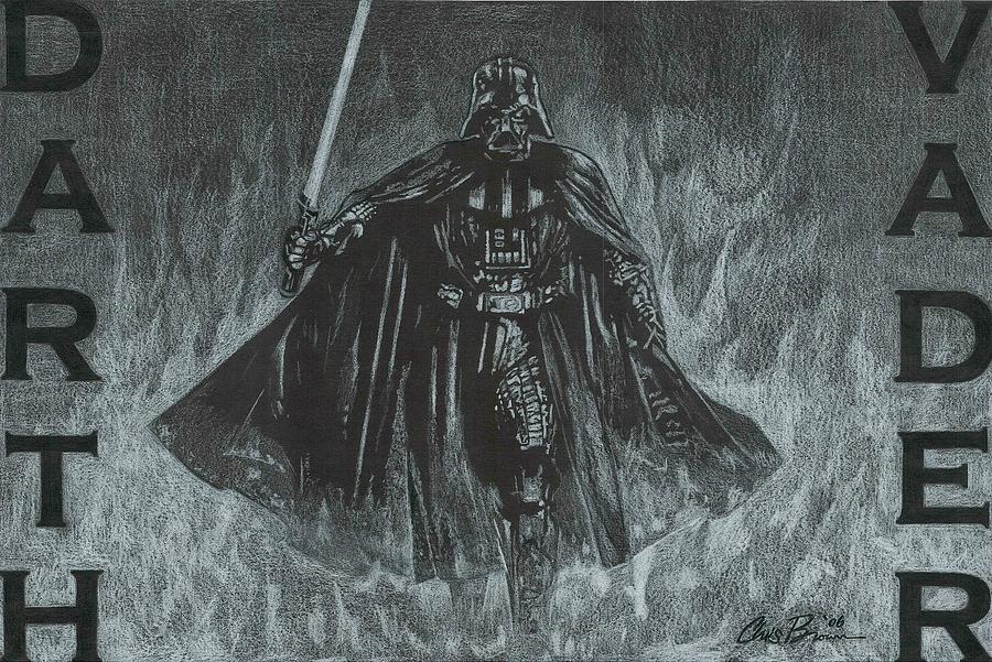 Darth Vader Drawing by Chris Brown