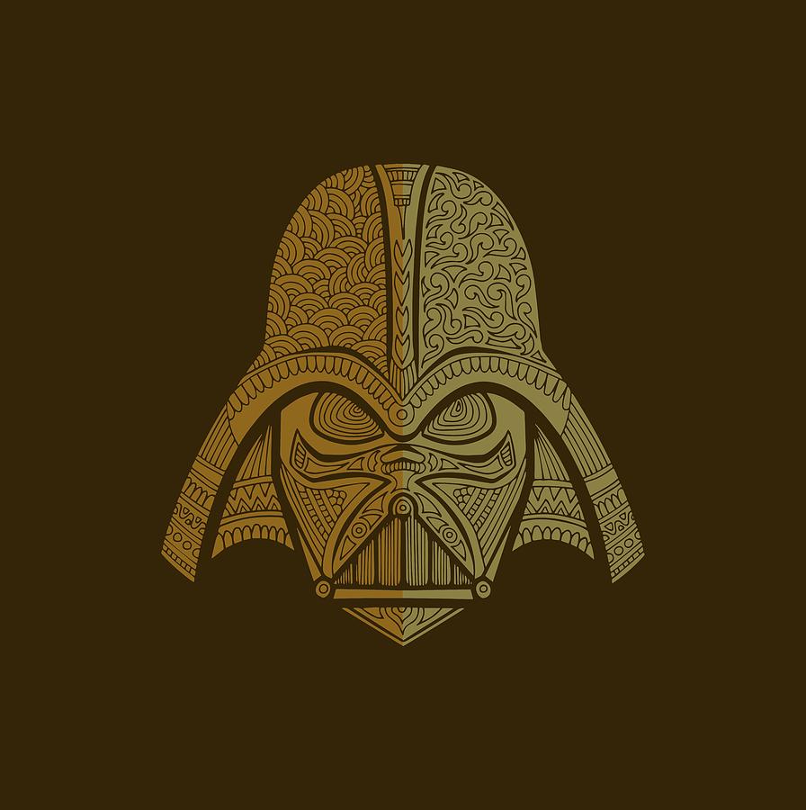 Darth Vader - Star Wars Art - Brown 02 Mixed Media by Studio Grafiikka