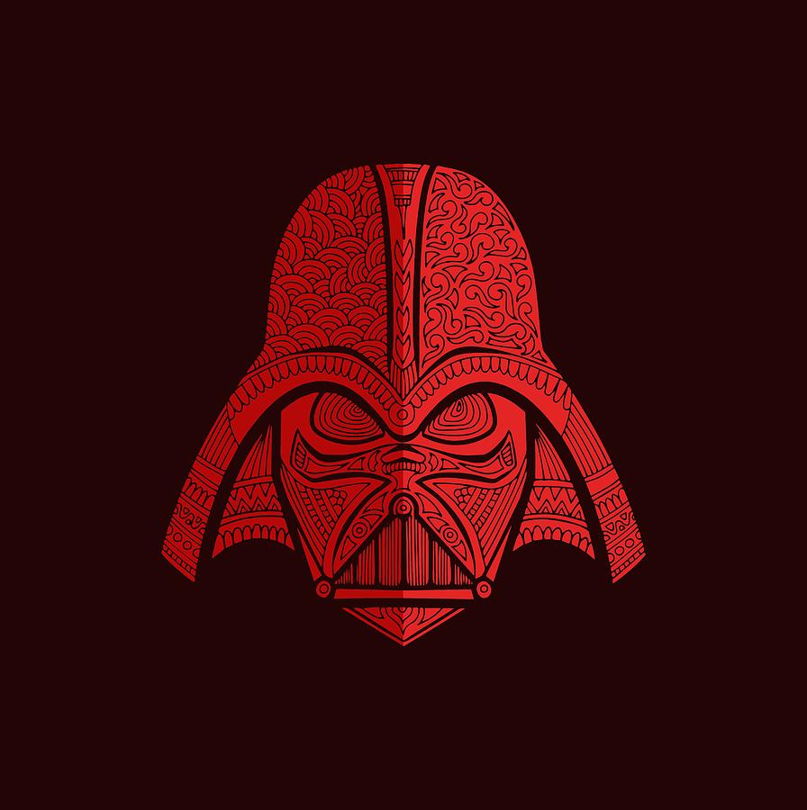 Darth Vader - Star Wars Art - Red 02 Mixed Media by Studio Grafiikka