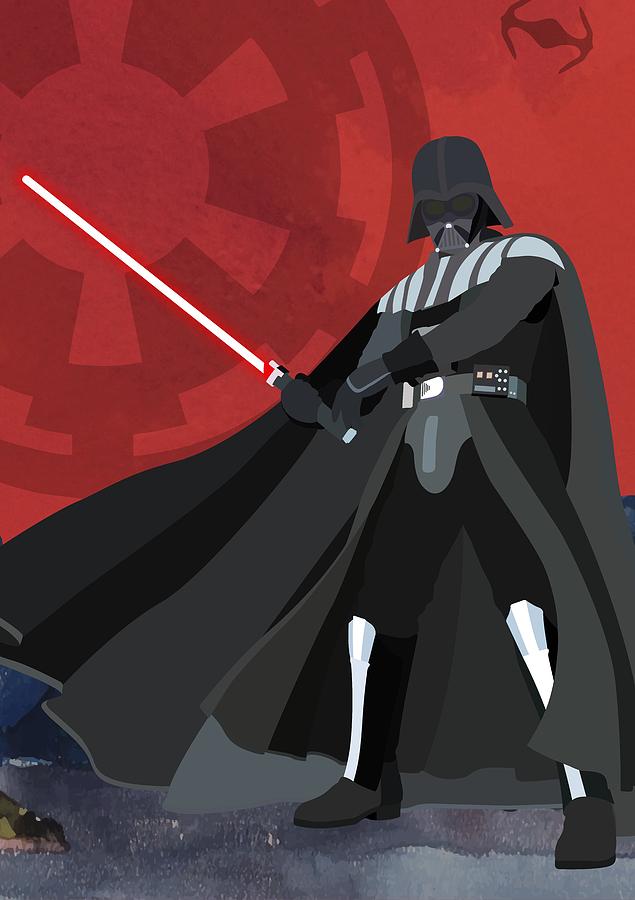 Star Wars Digital Art - Darth Vader Star Wars Character quotes poster by Lab No 4