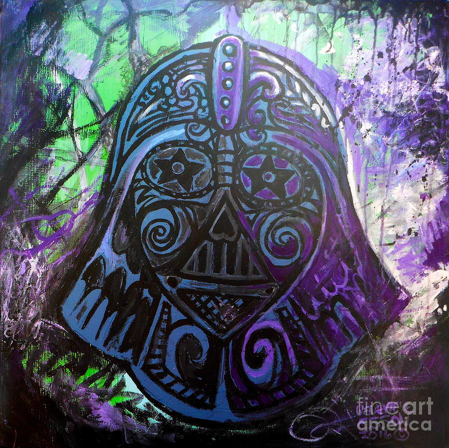 Darth Vader Sugar Skull Painting by Genevieve Esson